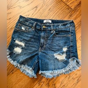 JBD Marielle Frayed Short Medium Denim Shorts